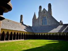 Finding tranquility in the peaceful gardens surrounding Mont Saint Michel abbey